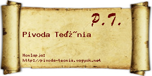 Pivoda Teónia névjegykártya